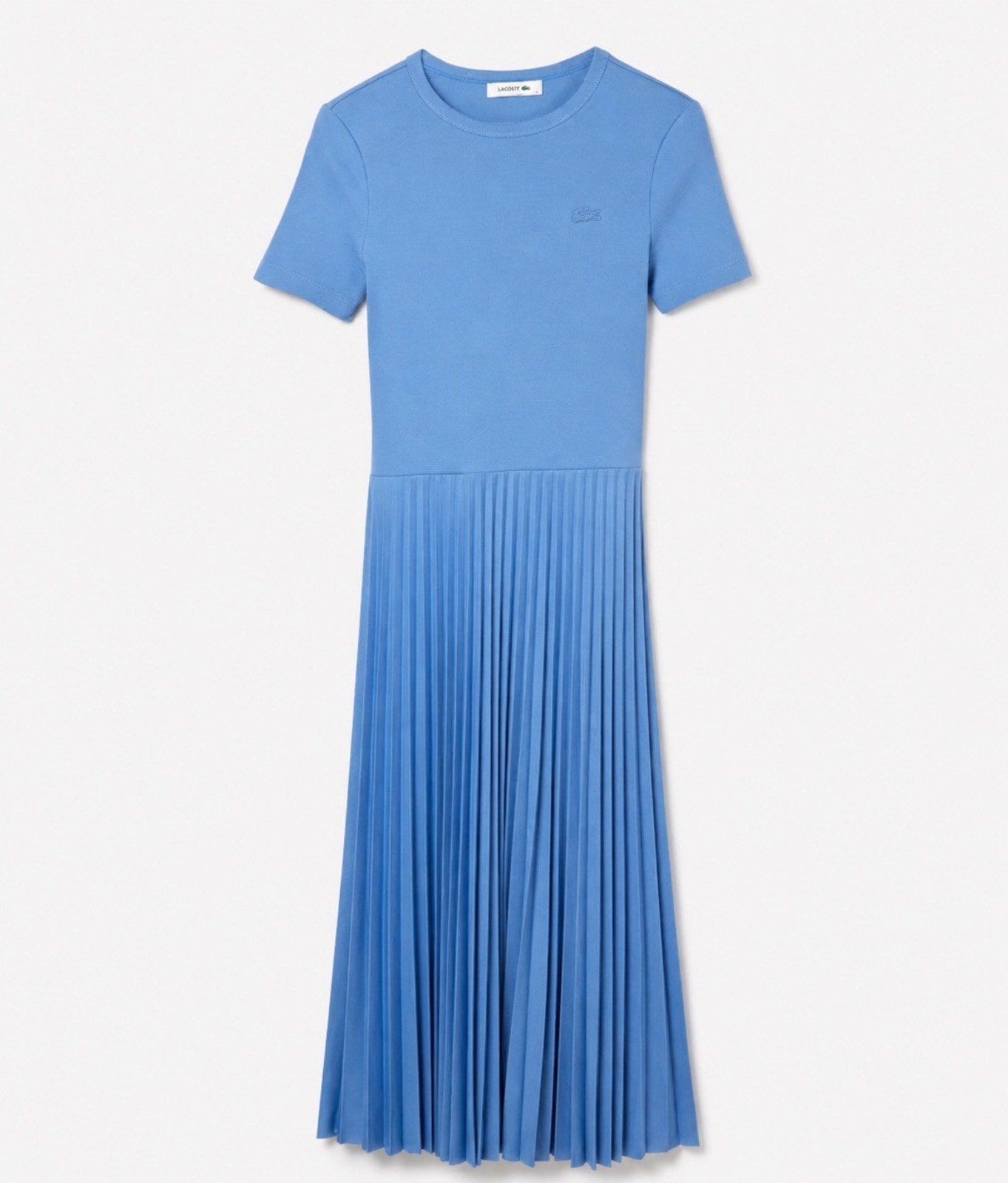 Lacoste Women's Mid-Length Textured Pleated Dress In Turquin Blue Size M
